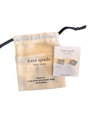 kate spade Gold Cubic Zirconia Stud Earrings - White/Clear NWT